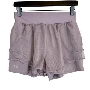Under Armour Womens Warrior Mesh Shorts Loose HeatGear Purple High Rise - S